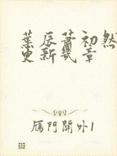 叶辰萧初然每天更新几章封面