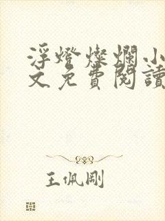 浮灯灿烂小说全文免费阅读