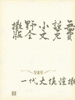 撒野小说无删减版全文免费阅读