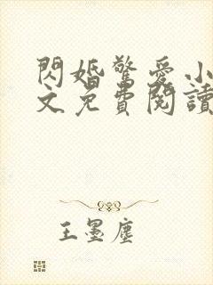 闪婚惊爱小说全文免费阅读
