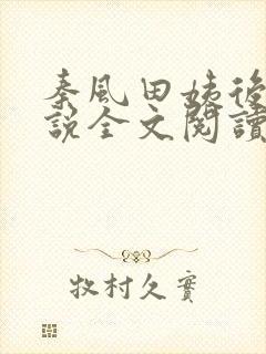 秦风田姨后妈小说全文阅读无弹窗