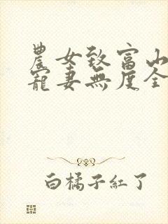 农女致富山里汉宠妻无度全文txt