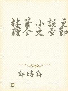 林萧小说免费阅读全文章节