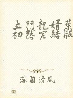 上门龙婿叶辰萧初然完结版txt免费下载