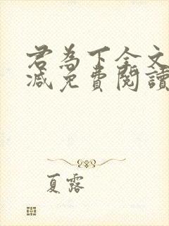 君为下全文无删减免费阅读封面