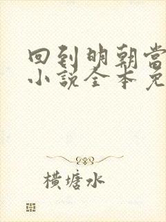 回到明朝当王爷小说全本免费阅读