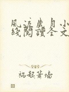 风流岁月小说在线阅读全文无弹窗