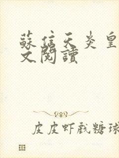 苏信天炎皇主全文阅读封面