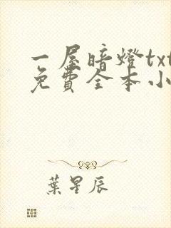 一屋暗灯txt免费全本小说电子书