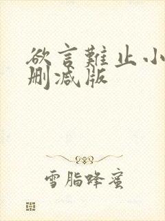 欲言难止小说未删减版封面