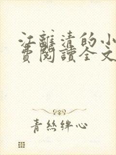 江离清的小说免费阅读全文