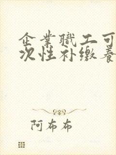 企业职工可以一次性补缴养老保险封面
