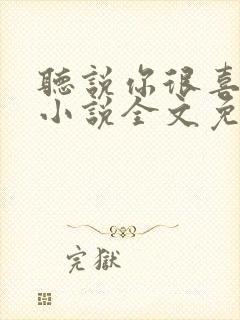 听说你很喜欢我小说全文免费阅读