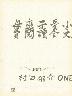 母恋子爱小说免费阅读全文