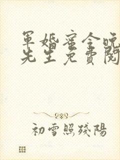 军婚蜜令晚安顾先生免费阅读