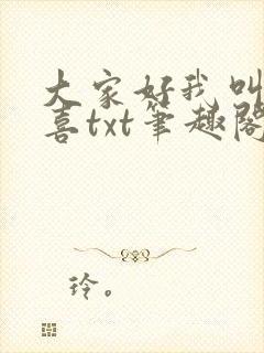 大家好我叫林小喜txt笔趣阁