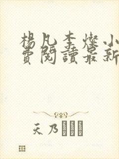 杨凡李灿小说免费阅读最新章节全文