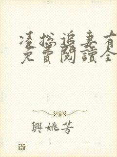 凌总追妻有点甜免费阅读全文