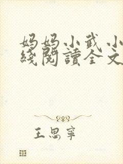 妈妈小武小说在线阅读全文