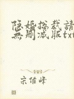 隐婚总裁请签字无删减版txt