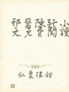 邪医陈轩小说全文免费阅读封面