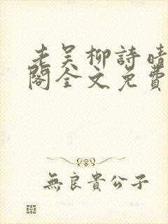老吴柳诗晴笔趣阁全文免费阅读