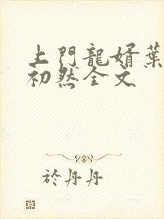 上门龙婿叶辰萧初然全文封面