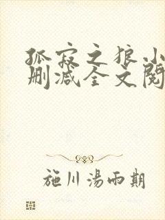 孤寂之狼小说未删减全文阅读封面