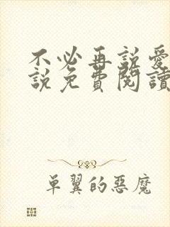 不必再说爱我小说免费阅读无弹窗封面