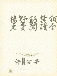杨野的禁锢小说免费阅读全文