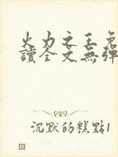 火力之王免费阅读全文无弹窗封面