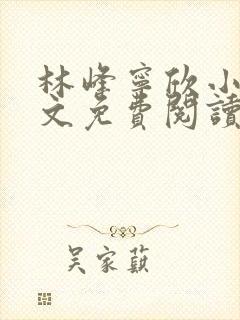 林峰宁欣小说全文免费阅读在哪下