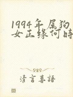 1994年属狗女正缘何时出现