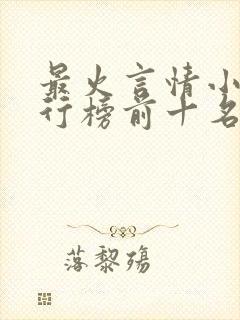 最火言情小说排行榜前十名