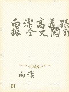 白洁高义孙倩赵振 全文阅读封面