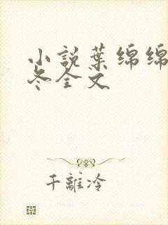小说叶绵绵穆以冬全文封面