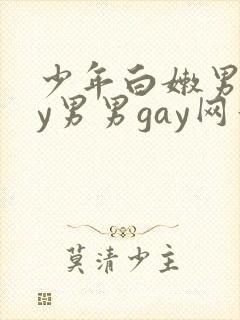 少年白嫩男gay男男gay网站