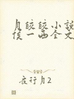 月皎皎小说by侯一西全文免费阅读