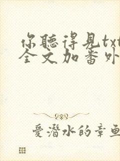 你听得见txt全文加番外封面