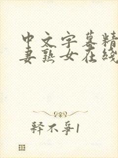 中文字幕精品人妻熟女在线观看封面