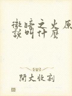 微暗之火原著小说叫什么
