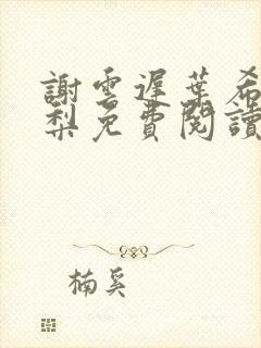 谢云迟叶希沈晚梨免费阅读封面
