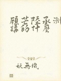 顾芒陆承洲小说讲的什么