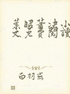叶昭萧决小说全文免费阅读