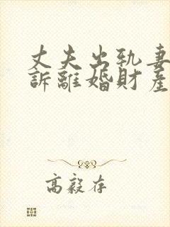 丈夫出轨妻子起诉离婚财产分割
