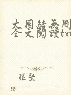 大团结无删减版全文阅读txt封面