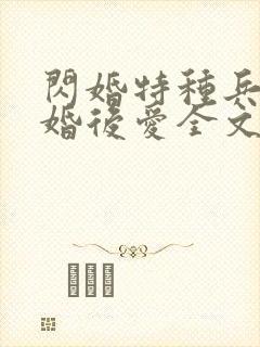 闪婚特种兵王先婚后爱全文免费阅读全文