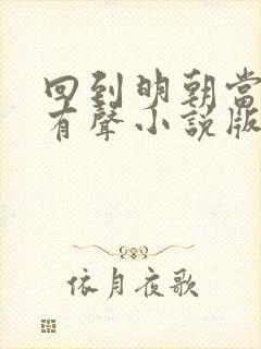 回到明朝当王爷有声小说版封面