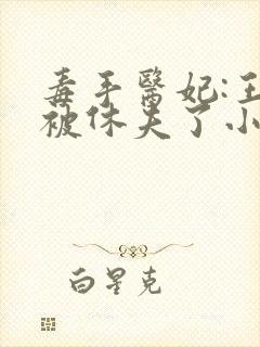 毒手医妃:王爷被休夫了小说