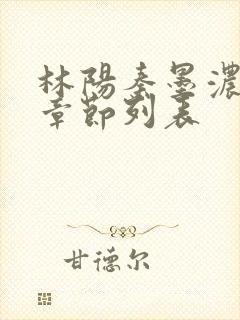 林阳秦墨浓最新章节列表封面
